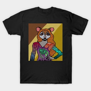 drawing beautiful hamster lady with dress T-Shirt